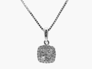 Gold Overlay Diamond Accent Initial Necklace